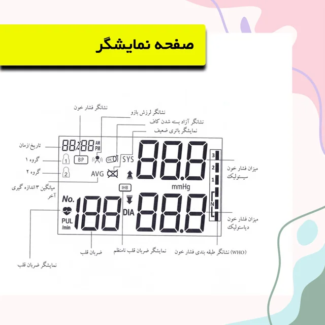 فشارسنج بازویی دیجیتال گلامور مدل DBP-6175 با اندازه‌گیری دقیق فشار خون و ضربان قلب، قابلی 102693798
